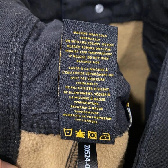 CAT Caterpillar Work Pants Mens 34 x 34 Black Canvas Fleece Lined Insulated - Picture 12 of 12